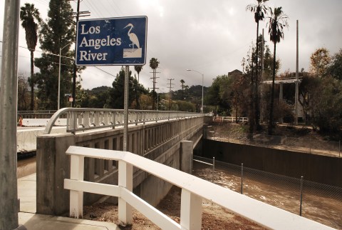 Fulton Av. Bridge/LA River/View South