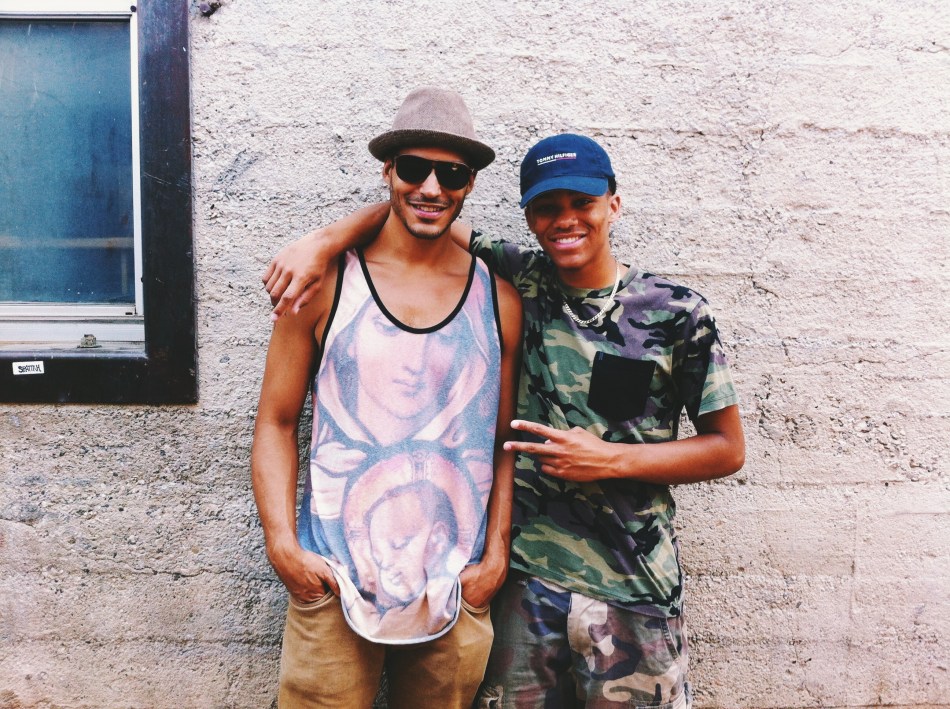 Will Lemay and son O'Shea at Hollywood Farmer's Market last Sunday. photo by ABH.